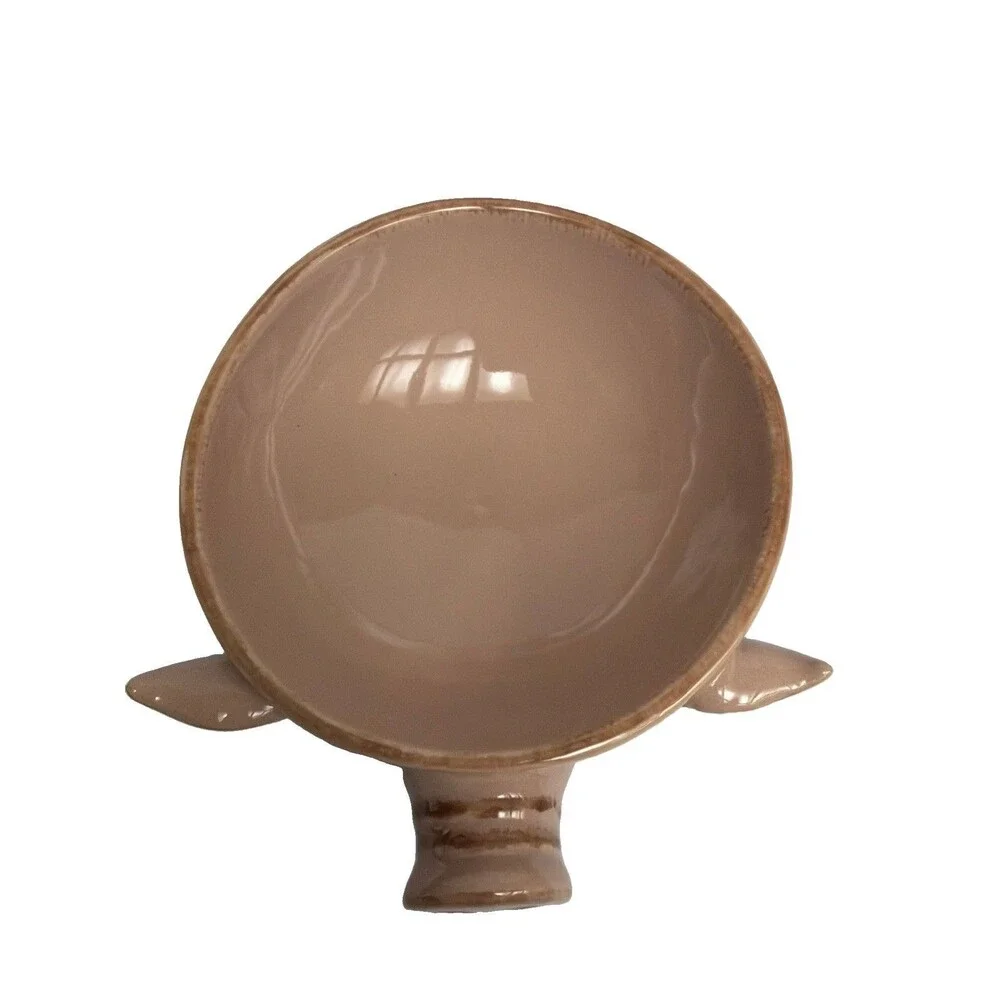 Pink Ceramic Pottery Pig-Shaped Novelty Decorative Dish Bowl Glossy 3” Tall